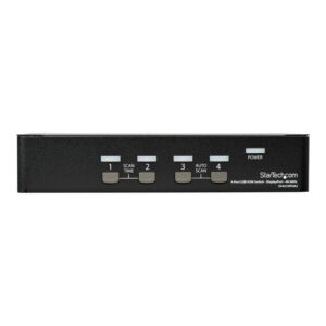 StarTech.com Switch Conmutador KVM de 4 Puertos DisplayPort - 4K 60Hz - para Una Pantalla - Switch KVM de 4 Puertos DP 1.2 con Hub Ladrón USB 2.0 y Audio - Dell, HP, Apple - TAA