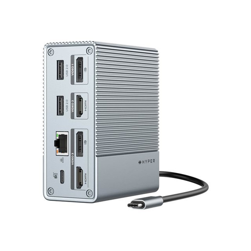 Targus HDG212B-GL base para portátil y replicador de puertos Alámbrico USB 3.2 Gen 1 (3.1 Gen 1) Type-C Gris