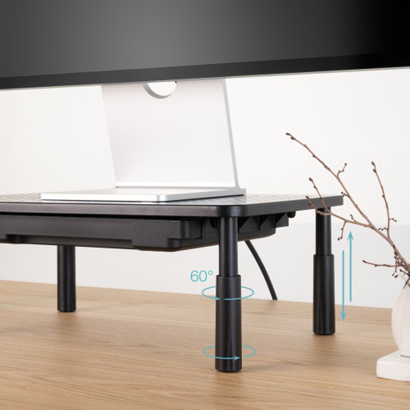 TooQ Soporte Elevador Multiusos para Monitor/Portátil, Negro - Imagen 6