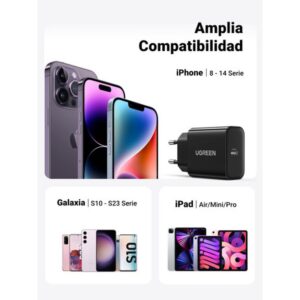 Ugreen 10191 cargador de dispositivo móvil Universal Negro Corriente alterna Carga rápida Interior Ugreen 10191 cargador de dispositivo móvil Universal Negro Corriente alterna Carga rápida Interior