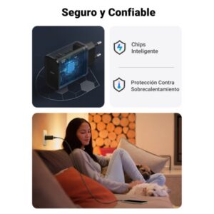 Ugreen 10191 cargador de dispositivo móvil Universal Negro Corriente alterna Carga rápida Interior Ugreen 10191 cargador de dispositivo móvil Universal Negro Corriente alterna Carga rápida Interior