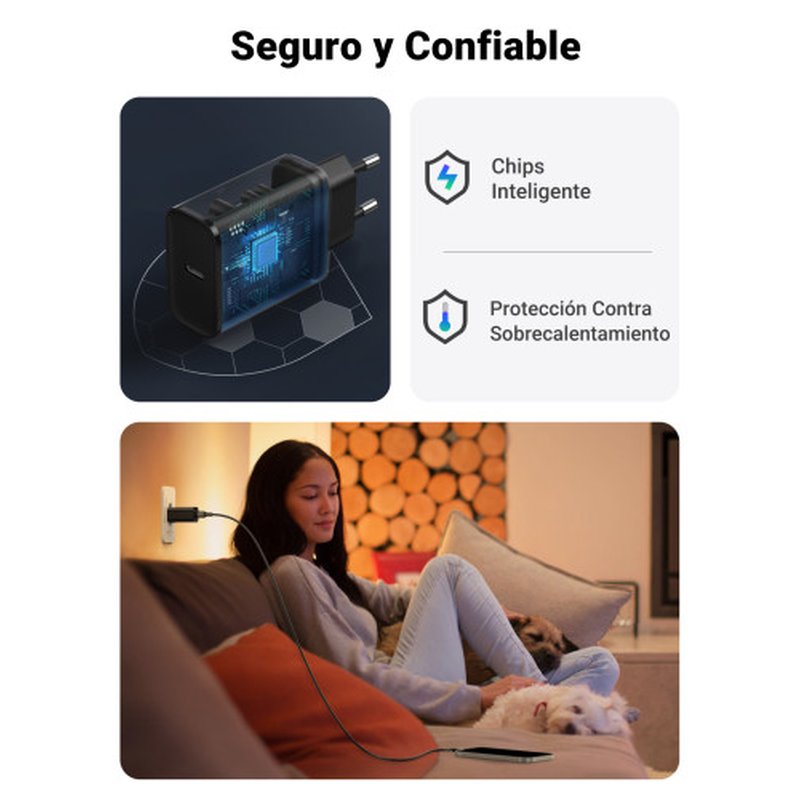 Ugreen 10191 cargador de dispositivo móvil Universal Negro Corriente alterna Carga rápida Interior Ugreen 10191 cargador de dispositivo móvil Universal Negro Corriente alterna Carga rápida Interior - Imagen 6