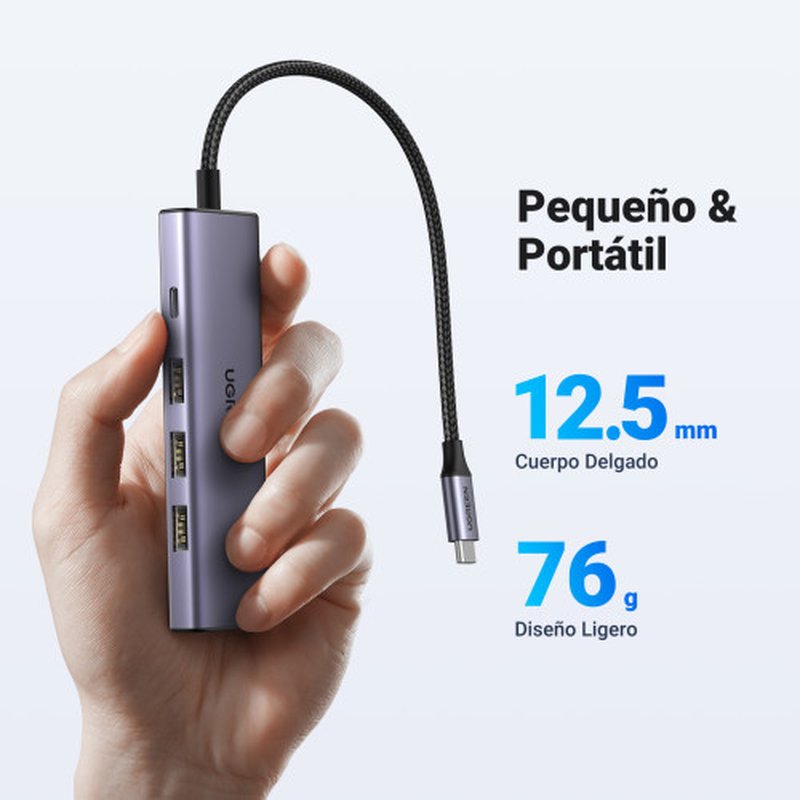 Ugreen 15596 base para portátil y replicador de puertos Alámbrico USB 3.2 Gen 1 (3.1 Gen 1) Type-A + Type-C Aluminio Ugreen 15596 base para portátil y replicador de puertos Alámbrico USB 3.2 Gen 1 (3.1 Gen 1) Type-A + Type-C Aluminio - Imagen 10