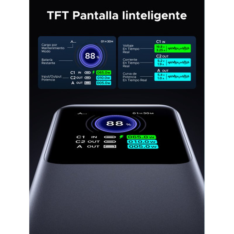 Ugreen 25000mAh 200W Fast Charging Powerbank Gris Ugreen 25000mAh 200W Fast Charging Powerbank Gris - Imagen 6