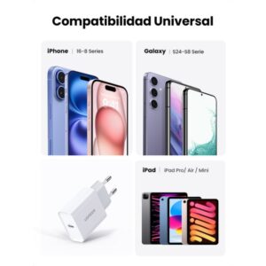 Ugreen 60450 cargador de dispositivo móvil Universal Blanco Corriente alterna Carga rápida Interior