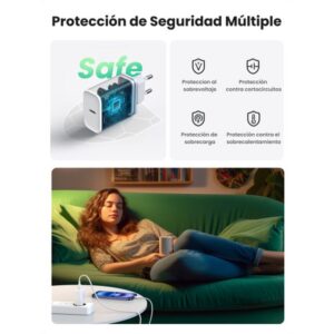 Ugreen 60450 cargador de dispositivo móvil Universal Blanco Corriente alterna Carga rápida Interior