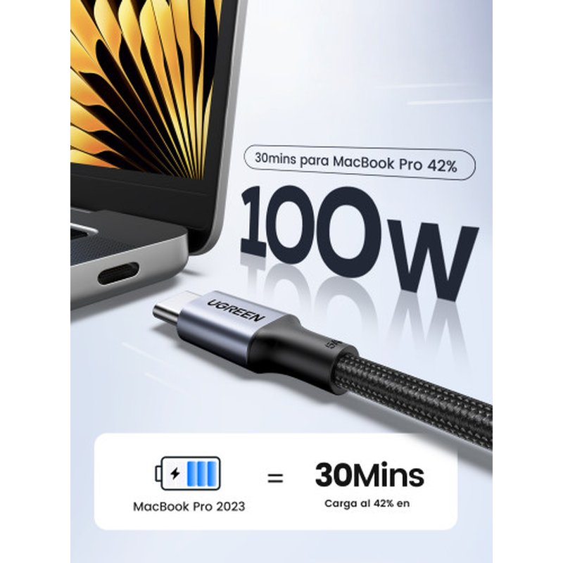 Ugreen 70427 cable USB USB 2.0 1 m USB C Negro, Plata Ugreen 70427 cable USB USB 2.0 1 m USB C Negro, Plata - Imagen 3