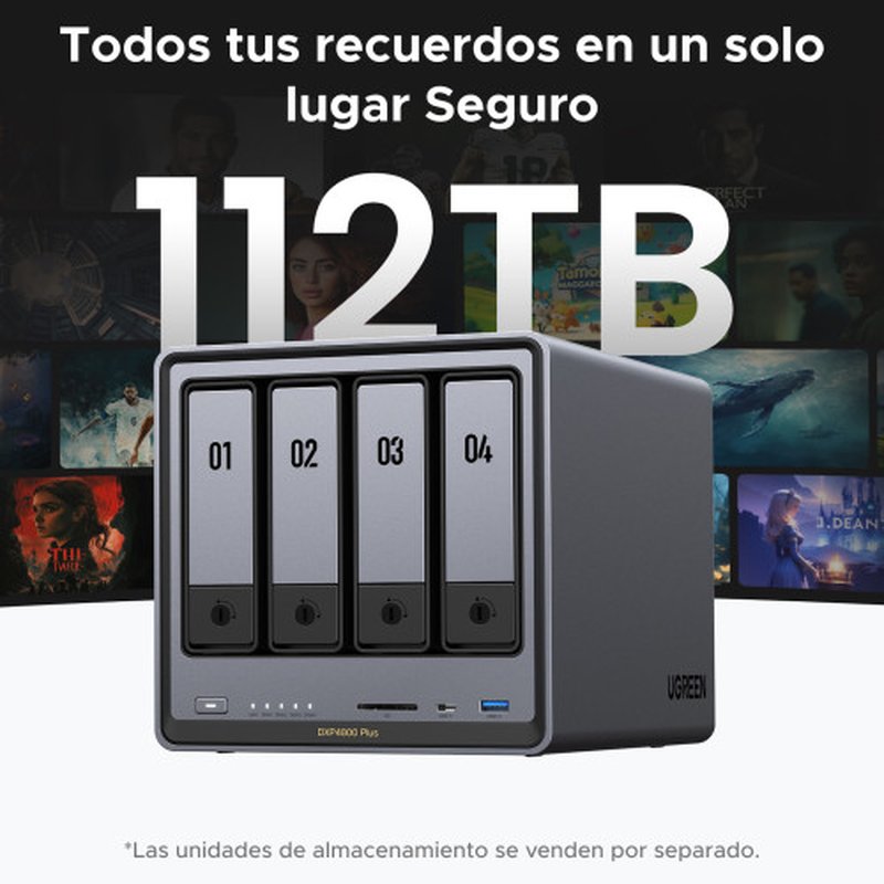 Ugreen NASync DXP4800 Plus NAS Escritorio Intel® Pentium® Gold 8505 8 GB DDR5 0 TB UGOS PRO Ugreen NASync DXP4800 Plus NAS Escritorio Intel® Pentium® Gold 8505 8 GB DDR5 0 TB UGOS PRO - Imagen 4