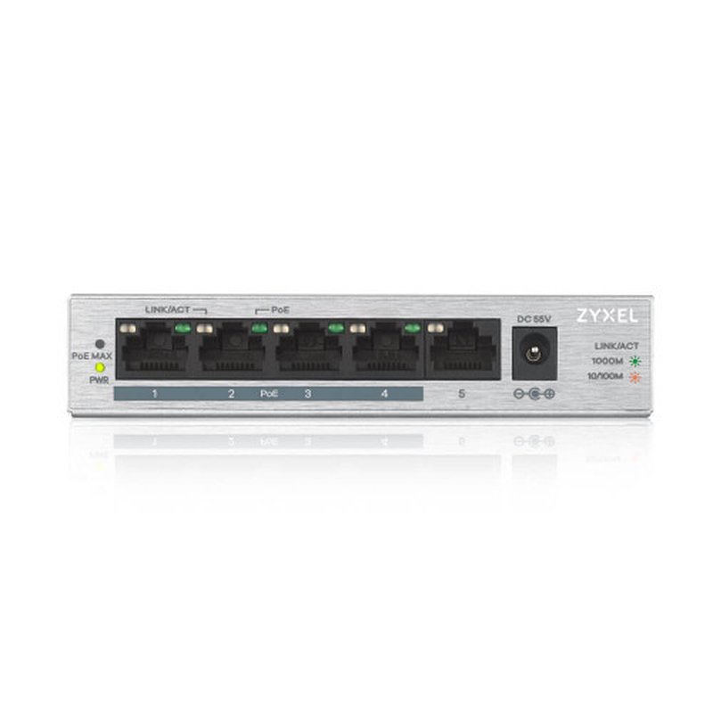 Zyxel GS1005HP No administrado Gigabit Ethernet (10/100/1000) Energía sobre Ethernet (PoE) Plata - Imagen 2
