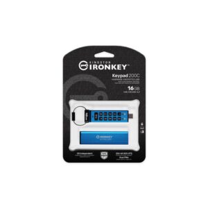 Kingston Technology IronKey Keypad 200 unidad flash USB 16 GB USB Tipo C 3.2 Gen 1 (3.1 Gen 1) Azul