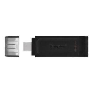 Kingston Technology DataTraveler 70 unidad flash USB 64 GB USB Tipo C 3.2 Gen 1 (3.1 Gen 1) Negro