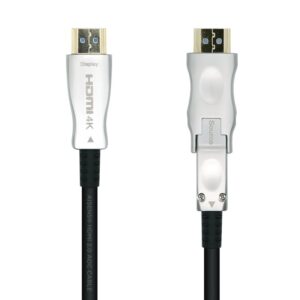 AISENS Cable HDMI V2.0 AOC Desmontable Premium Alta Velocidad / HEC 4k@60Hz 4:4:4 18Gbps, A/M-D/A/M, Negro, 30m