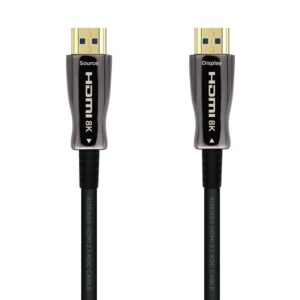 AISENS Cable HDMI V2.1 AOC Ultra Alta Velocidad / HEC 8k@60Hz 4k@120Hz 4:4:4 48Gbps, A/M-A/M, Negro, 60m