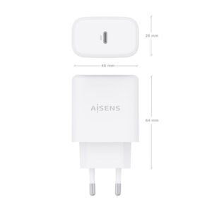 AISENS Cargador GaN 45W, 1xUSB-C PD3.0, Blanco