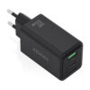 AISENS Cargador GaN 65W, 2xUSB-C PD3.0 QC4.0, 1xUSB-A QC3.0, Negro