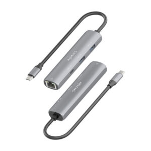 AISENS Dock USB-C A Ethernet Gigabit + Hub 1xUSB-C+2xUSB-A, Gris, 15cm AISENS Dock USB-C A Ethernet Gigabit + Hub 1xUSB-C+2xUSB-A, Gris, 15cm