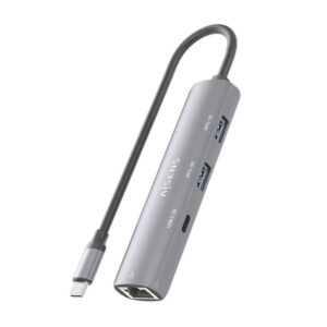 AISENS Dock USB-C A Ethernet Gigabit + Hub 1xUSB-C+2xUSB-A, Gris, 15cm AISENS Dock USB-C A Ethernet Gigabit + Hub 1xUSB-C+2xUSB-A, Gris, 15cm