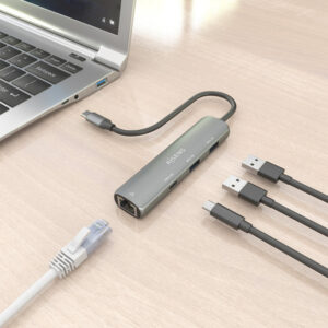 AISENS Dock USB-C A Ethernet Gigabit + Hub 1xUSB-C+2xUSB-A, Gris, 15cm AISENS Dock USB-C A Ethernet Gigabit + Hub 1xUSB-C+2xUSB-A, Gris, 15cm