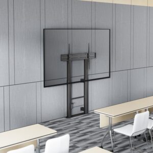 AISENS Soporte Suelo Con Manivela y Fijacion a Pared, TV 120kg de 60"-100", Negro