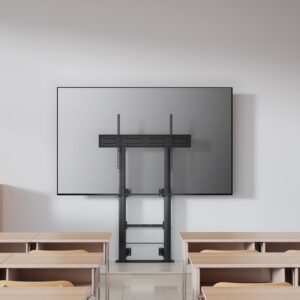 AISENS Soporte Suelo Con Manivela y Fijacion a Pared, TV 120kg de 60"-100", Negro