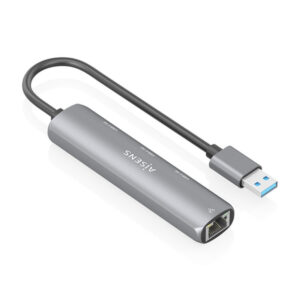 Alternative view of AISENS USB3.0 Dock USB-A A Ethernet Gigabit + Hub 3xUSB-C, Gris, 15cm