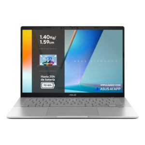 Alternative view of ASUS Vivobook S 14 S3407QA-KP015W - Ordenador Portátil 14" WQXGA (Qualcomm Snapdragon X (X1-26-100), 16GB RAM, 1TB SSD, Qualcomm Adreno GPU, Windows 11 Home) Plata Fría - Teclado QWERTY español