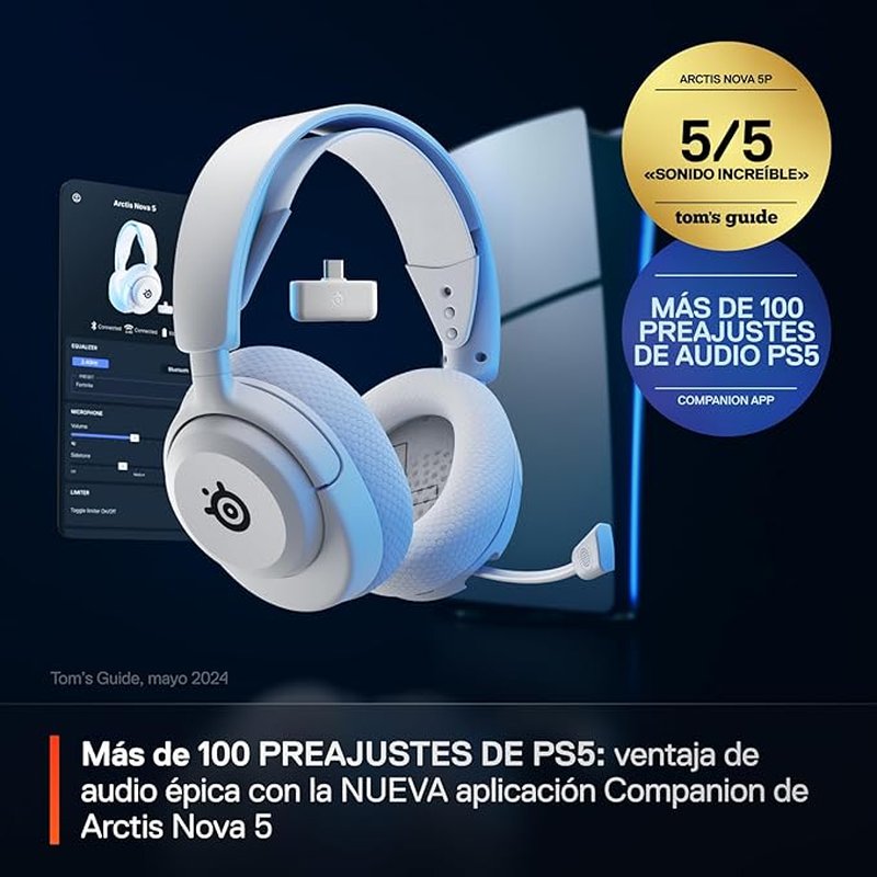 AURICULARES STEELSERIES - ARCTIS NOVA 5P BLANCO (61674) AURICULARES STEELSERIES - ARCTIS NOVA 5P BLANCO (61674) - Imagen 3