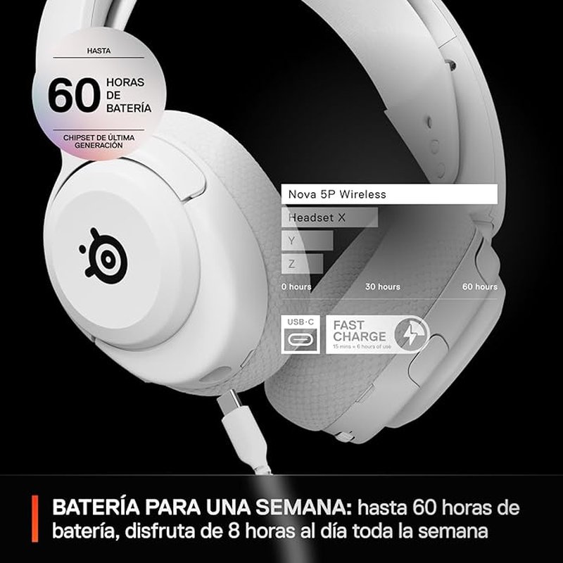AURICULARES STEELSERIES - ARCTIS NOVA 5P BLANCO (61674) AURICULARES STEELSERIES - ARCTIS NOVA 5P BLANCO (61674) - Imagen 4