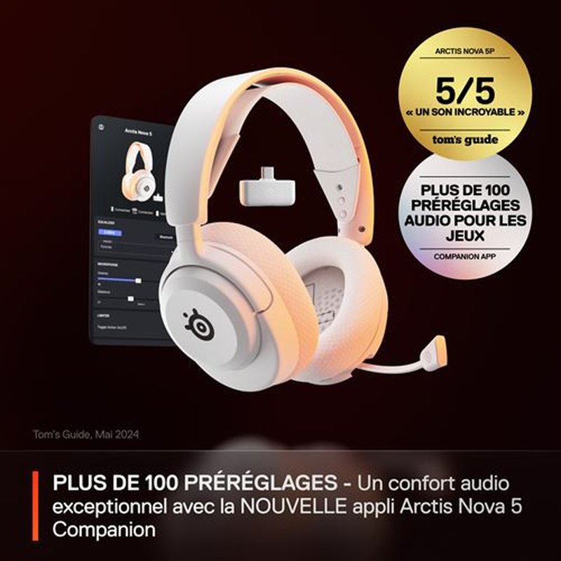 AURICULARES STEELSERIES - ARCTIS NOVA 5 BLANCO (61671) AURICULARES STEELSERIES - ARCTIS NOVA 5 BLANCO (61671) - Imagen 2