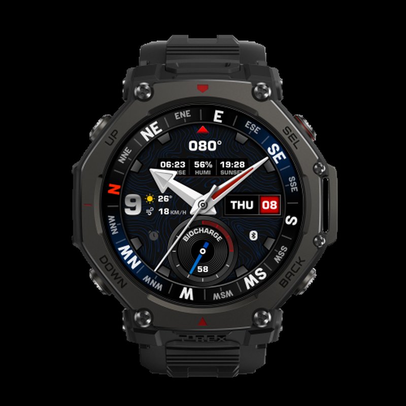 Amazfit T-Rex 3 Pro 3,81 cm (1.5") AMOLED 48 mm Digital 480 x 480 Pixeles Pantalla táctil Negro Wifi GPS (satélite)