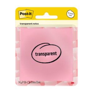 BLISTER 36 HOJAS NOTAS TRANSPARENTES 600-1TRSPO 73X73 MM NARANJA PASTEL POST-IT 7100394468
