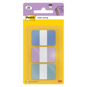 BLISTER DISPENSADOR 36 MARCADORES INDEX STRONG 25,4X38,1 MM 3 COLORES PASTEL AZUL/MORADO/VERDE 686-3COAST POST-IT 7100396576