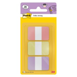 BLISTER DISPENSADOR 36 MARCADORES INDEX STRONG 25,4X38,1 MM 3 COLORES PASTEL ROSA/AMARILLO/MORADO 686-3SUN POST-IT 7100396511