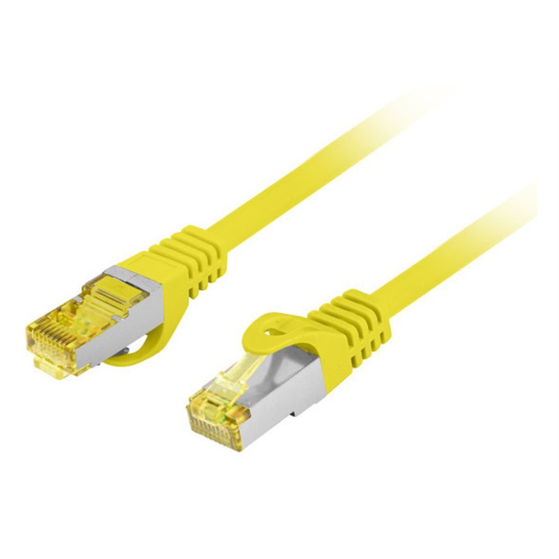 CABLE RED LANBERG LATIGUILLO CAT.6A S/FTP LSZH CU 0.5M AMARILLO FLUKE PASSED