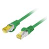 CABLE RED LANBERG LATIGUILLO CAT.6A S/FTP LSZH CU 0.5M VERDE FLUKE PASSED