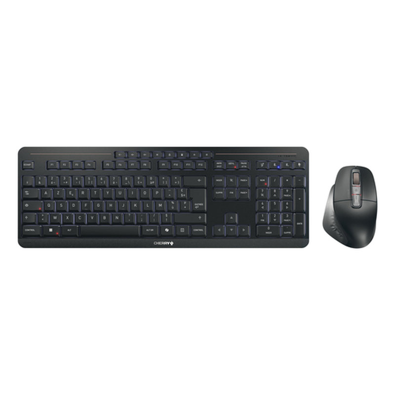 CHERRY Stream desktop ultimate teclado Ratón incluido Hogar / Oficina USB + RF Wireless + Bluetooth AZERTY Francés Negro