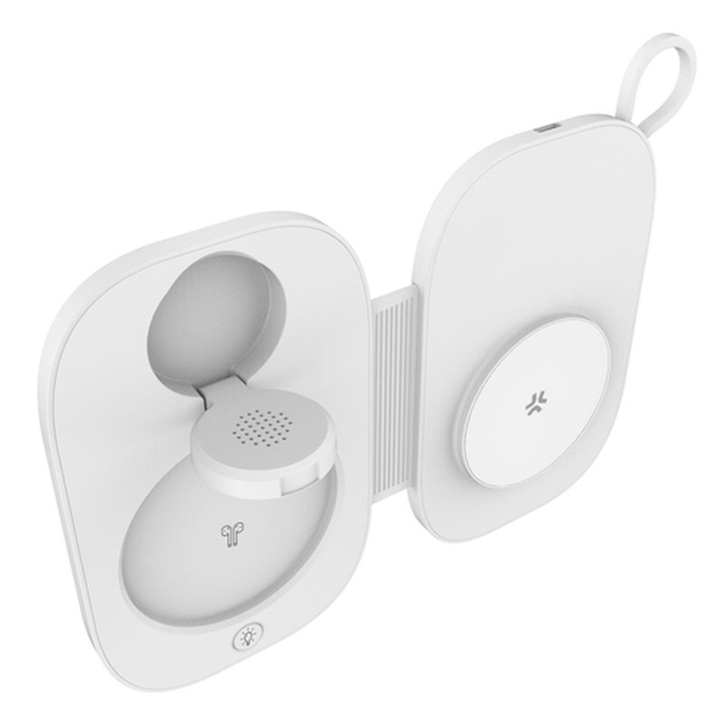 Celly MAGPOCKET3IN1WH cargador de dispositivo móvil Auriculares, Smartphone, Reloj inteligente Blanco USB Cargador inalámbrico Carga rápida Interior - Imagen 4