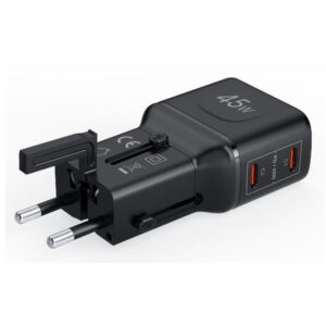 Celly MULTIPLUGSL45W cargador de dispositivo móvil Auriculares, Smartphone, Tableta Negro Corriente alterna Carga rápida Interior