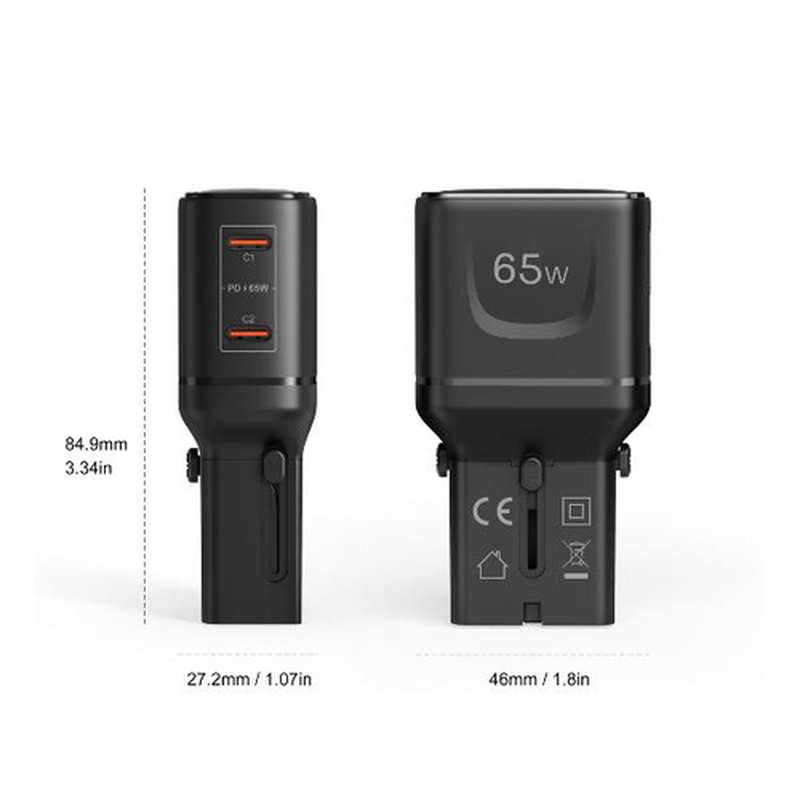 Celly MULTIPLUGSL65W cargador de dispositivo móvil Auriculares, Smartphone, Tableta Negro Corriente alterna Carga rápida Interior - Imagen 4