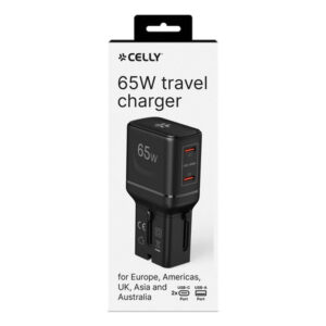 Celly MULTIPLUGSL65W cargador de dispositivo móvil Auriculares, Smartphone, Tableta Negro Corriente alterna Carga rápida Interior