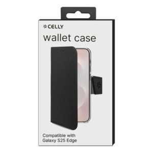 Celly WALLY funda para teléfono móvil 17 cm (6.7") Funda cartera Negro