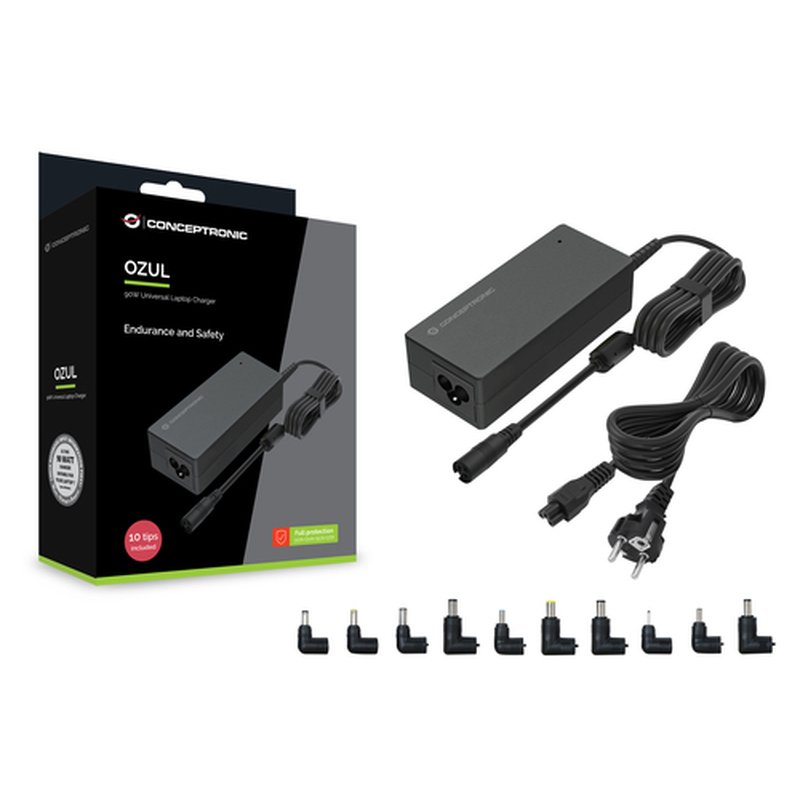 Conceptronic OZUL08B10 adaptador e inversor de corriente Interior 90 W Negro - Imagen 4