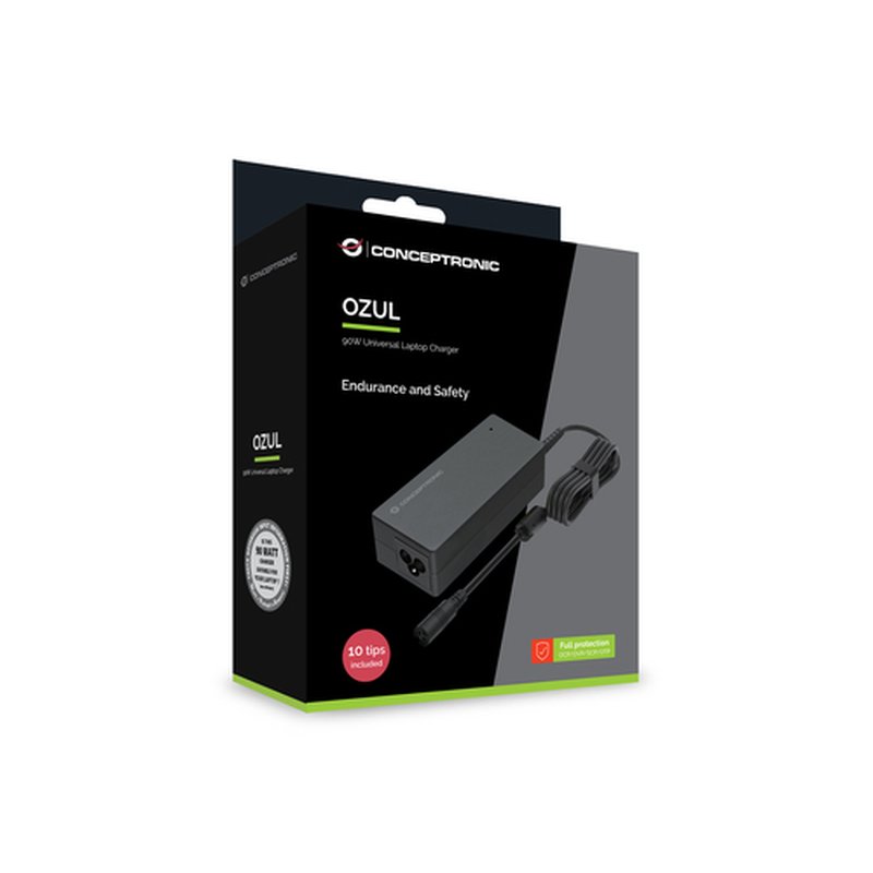 Conceptronic OZUL08B10 adaptador e inversor de corriente Interior 90 W Negro - Imagen 5