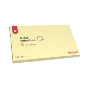 DEQUA Bloc notas adhesivas 100h 75x125mm amarillo