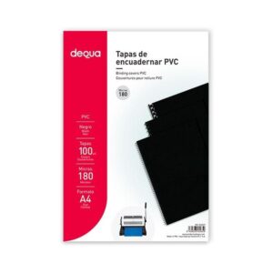 DEQUA C.100 TAPAS ENCUADERNACION PVC 180 MICRAS A4 NEGRO OPACO