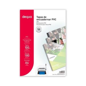 DEQUA C.100 TAPAS ENCUADERNACION PVC 180 MICRAS A4 TRANSPARENTE