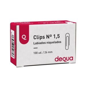DEQUA C.100 clips labiados redondos niquelados n.1,5