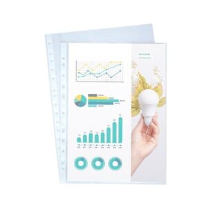 DEQUA C.100 fundas multitaladro PP cristal 11 taladros 80 micras A4