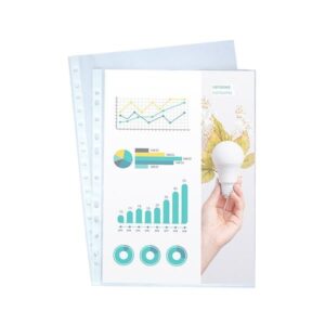 DEQUA C.100 fundas multitaladro PP cristal 16 taladros 80 micras Folio