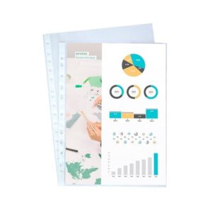 DEQUA C.100 fundas multitaladro PP piel naranja 16 taladros 80 micras Folio